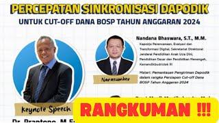 RANGKUMAN WEBINAR PERCEPATAN SINKRONISASI DAPODIK UNTUK CUTOF BOS