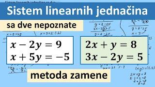 Sistem linearnih jednačina sa dve nepoznate – metoda zamene