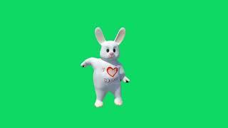 Green Screen BUNNY RABBIT DANCING ANIMATED    HD  NO COPYRIGHT Animation Graphics Effects