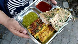 Unlimited Live Dhokla in Ahmedabad at 40 Rs  Gujarati Dhokla Sonalben Dhoklawala  Street Food