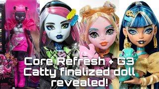 MONSTER HIGH NEWS G3 Catty finalized doll + Core Refresh wave 2 dolls revealed