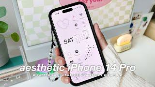 HOW TO MAKE YOUR PHONE AESTHETIC customize with me pinterest girl aesthetic iPhone 14 Pro 