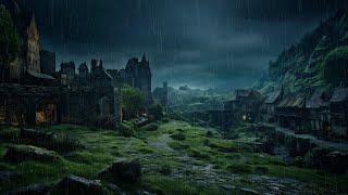 Deep Sleep in with rain thunder in Medieval Ambience and Old Castle