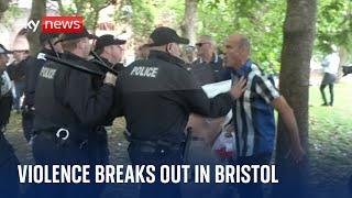 UK protests Violence breaks out in Bristol and Hull