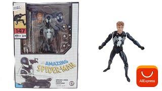 RESEÑA EN  ESPAÑOL THE AMAZING SPIDER-MAN BLACK CUSTOME No 147 CT TOYS MAFEX BOOTLEG K.O CLON COPIA