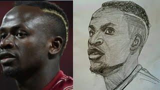 How to draw Sadio Manes face step by stepVery easy  al nassr