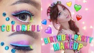 Colorful Birthday Party MakeUp Tutorial #MarvellaContest