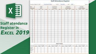 how to create staff attendance register  Sheet in ms excel 2019