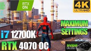 Marvels Spider Man Remastered   RTX 4070  4K Ultra Settings  RTX ON  RT Ultra  DLSS3