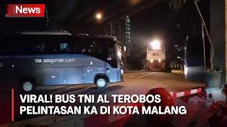 Bus TNI AL Nekat Terobos Perlintasan Kereta Api TNI AL Tidak Ada Kesengajaan dari Pengendara