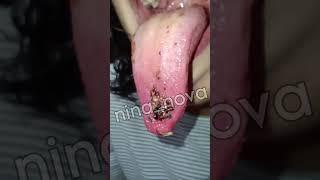 Giantess vore long tongue eating chewing swallowing