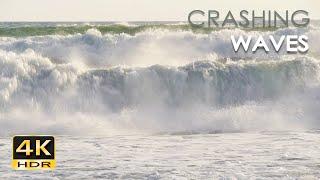 4K HDR Crashing Waves - Bali - Ocean Surf Sounds - Natural White Noise - Ultra HD Relaxation Video