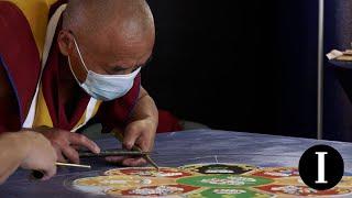 Tibetan Buddhist mandala construction at Ithaca College