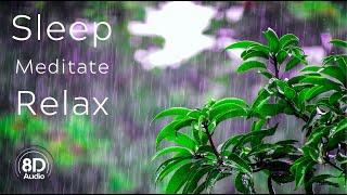 8D Rain Relaxing Rain sounds with distant thunder • Rain sounds for sleeping • 8d Thunderstorm