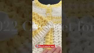 Lindo suéter cárdigan con gorrito para niños y niñas fácil con ganchillo IN ENGLISH TOO #shorts