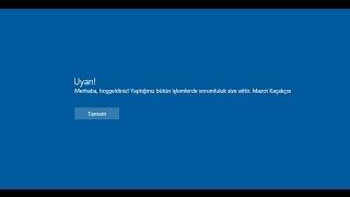 Windows 10da Açılış Ekranına Uyarı Yazısı Yazdırma