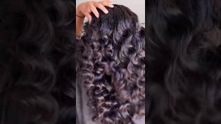 Heatless Curls using Flexi Rods w Kinky Straight Clip Ins #hairstyle #hair #youtubeshorts