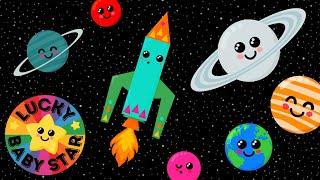 Babys 1st Space Adventure Baby Sensory Fun - Colourful Rockets & Planets - High Contrast Video