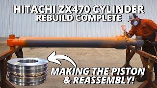 Making the Piston & Reassembly  Hitachi ZX470 Cylinder Rebuild  Part 3