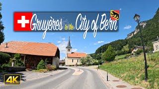 Driving from the medieval town of Gruyères to the City of Bern Switzerland 