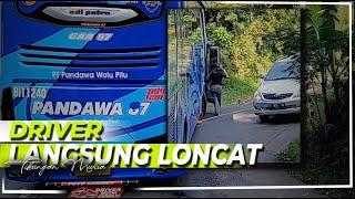 WAH  SUPIR BUS LANGSUNG LOMPAT GARA-GARA JALUR TERHALANG DI TIKUNGAN MURIA