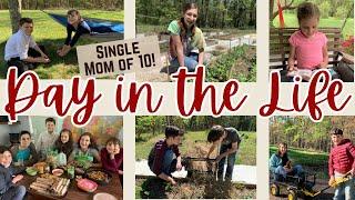 A Day in the Life of Single Mom on a Farm. Homeschooling homesteading. Mom of 10 with 6 at home.