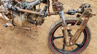 I BUILDING 2X2 MOTORBIKE V2 WITH CARDAN JOINT HOMEMADE 2X2 MOTORCYCLE FWD