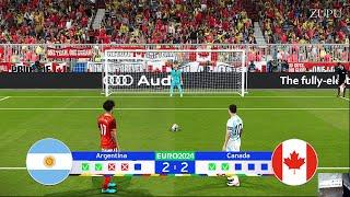 LIVE ARGENTINA vs CANADA - Đá luân lưu  CUỐI CÙNG Copa America 2024 Messi vs James  Lối chơi PES