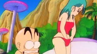 Bulma pulled a diamond from her crotch and Krillin sniffed it.