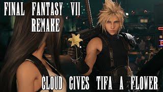 Cloud sees Tifa and gives her a flower - Final Fantasy 7 Remake in 4K  SPOILERS WARNING