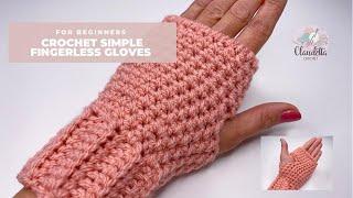 CROCHET simple FINGERLESS GLOVES