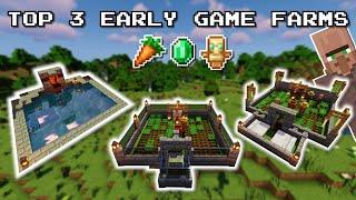 Minecraft Top 3 EARLY GAME Farms  No Redstone Easy