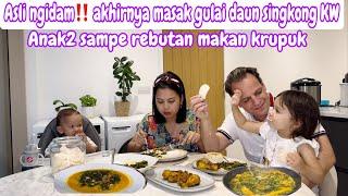 ASLI NGIDAM‼️ AKHIRNYA MASAK GULAI DAUN SINGKONG  ANAK2 PADA REBUTAN MAKAN KERUPUK