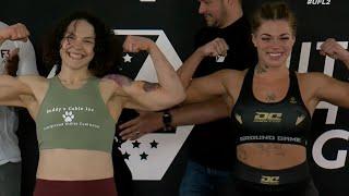 Kayla Yontef  vs. Veronika Smolková - Weigh-in Face-Off - United Fight League 2 - rWMMA