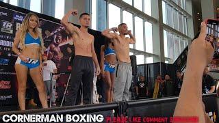 ORLANDO GONZALEZ VS MISAEL LOPEZ WEIGH IN & FACE OFF AHEAD OF FEATHERWEIGHT BOUT