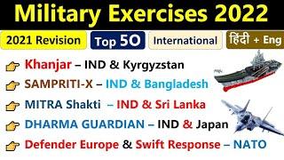 Military Exercises Current Affairs 2022  Military Exercises 2021 Revision Top 50 Military Exercise