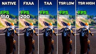 Fortnite   Native Vs Fxaa Vs TAA Vs Tsr