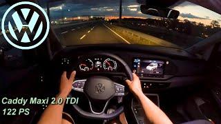 2022 VOLKSWAGEN CADDY MAXI 2.0 TDI 122 PS TOPSPEED NIGHT POV DRIVE AIRPORT FRANKFURT 60 FPS