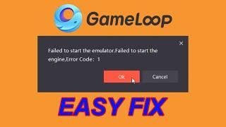 Failed to start engine Error code 1 - EASY FIX