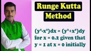 How to get solution of Runge Kutta method simple example in Hindi