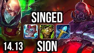 SINGED vs SION TOP  908 Legendary  EUNE Master  14.13