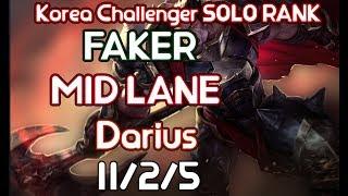 LOL Faker Darius - MID Lane Darisu Hard Carry Challenger SoloQ