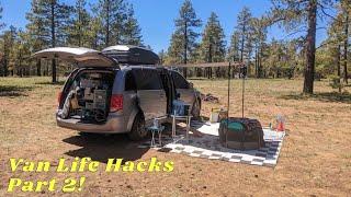 VAN LIFE HACKS Part 2  No Build Minivan Camper Conversion