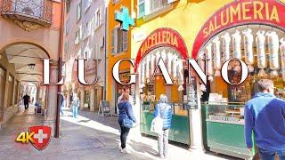 SWITZERLAND LUGANO  Beauty Stroll Exploring of Central Streets & Flea Market