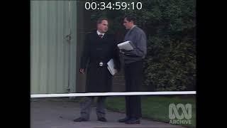 Nicki released - detectives examine release site crime scene - 6 Jul 1990