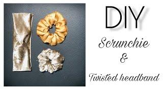 DIY SCRUNCHIE AND TWISTED HEADBAND  HAIR ACCESSORIES  #diyscrunchie #diytwistedheadband