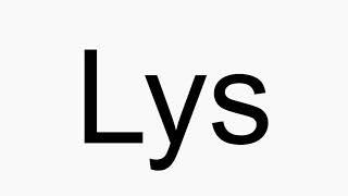 How to pronounce Lys
