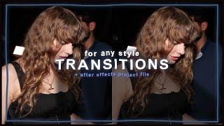 simple transitions for edits any style - after effects tutorial  klqvsluv