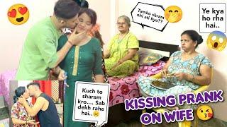 Kissing prank on wife for 24 hours  epic reaction of wife  prank on indian wife  lucky parul