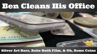 Ben Cleans His Office - Silver Art Bars Babe Ruth Film & Oh Some Coins